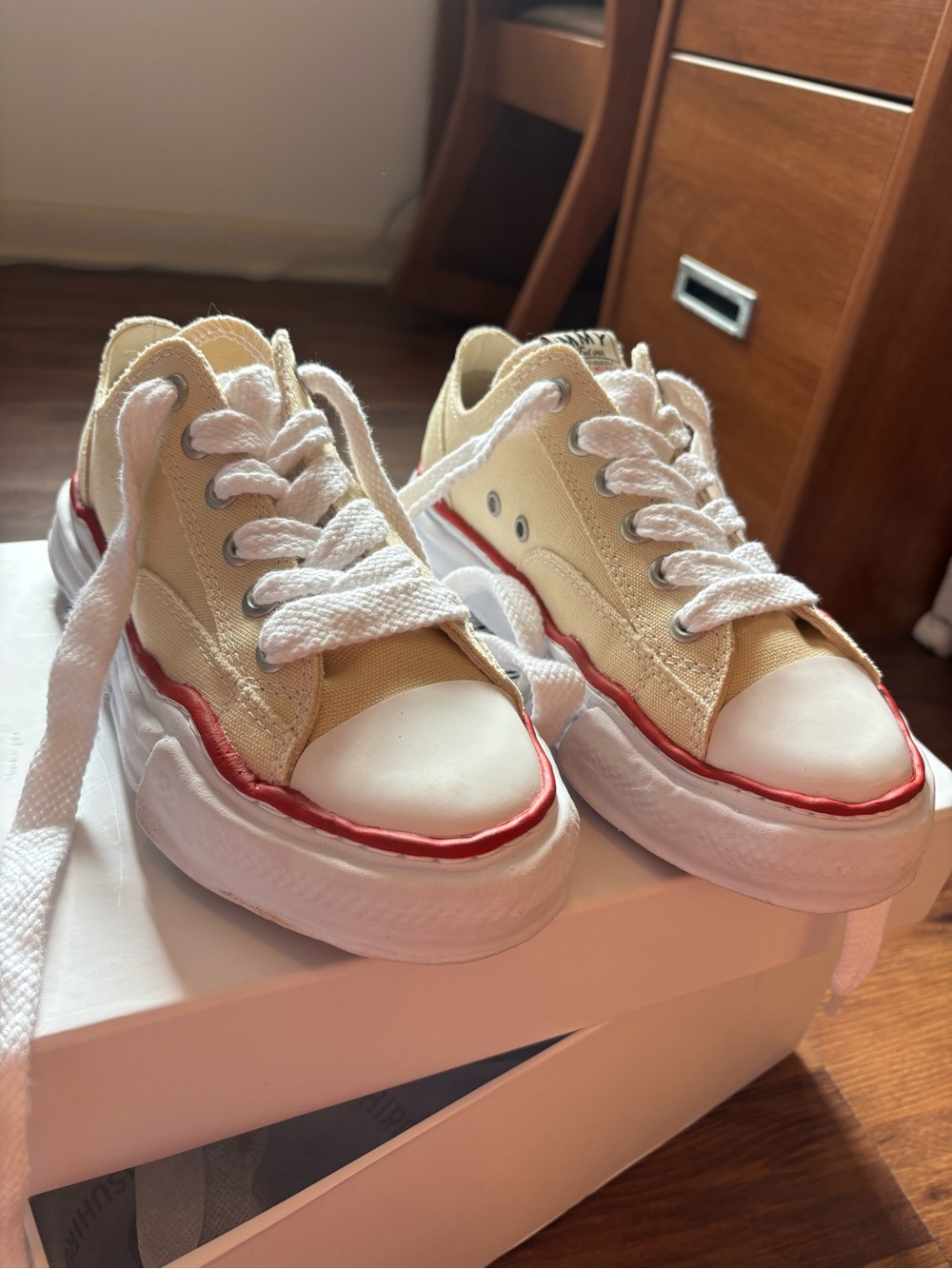 Maison Mihara Beige Canvas Low